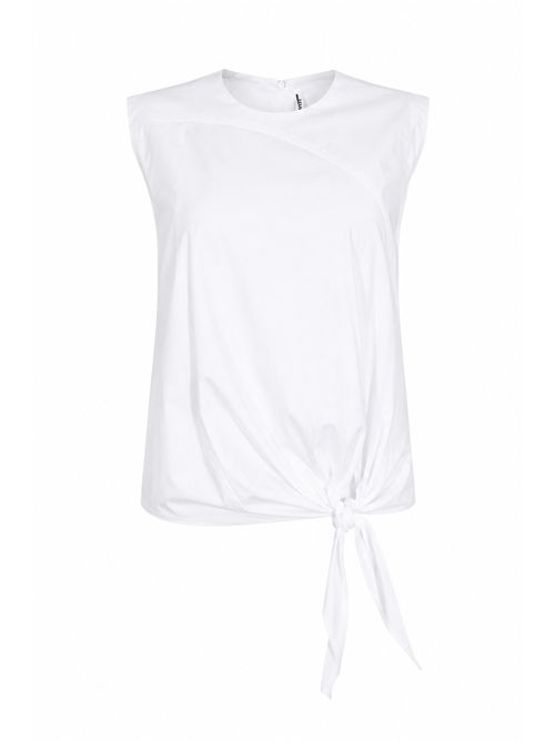 Top Gwen in popeline stretch di cotone Bianco Liviana Conti | L6SK03A01-0